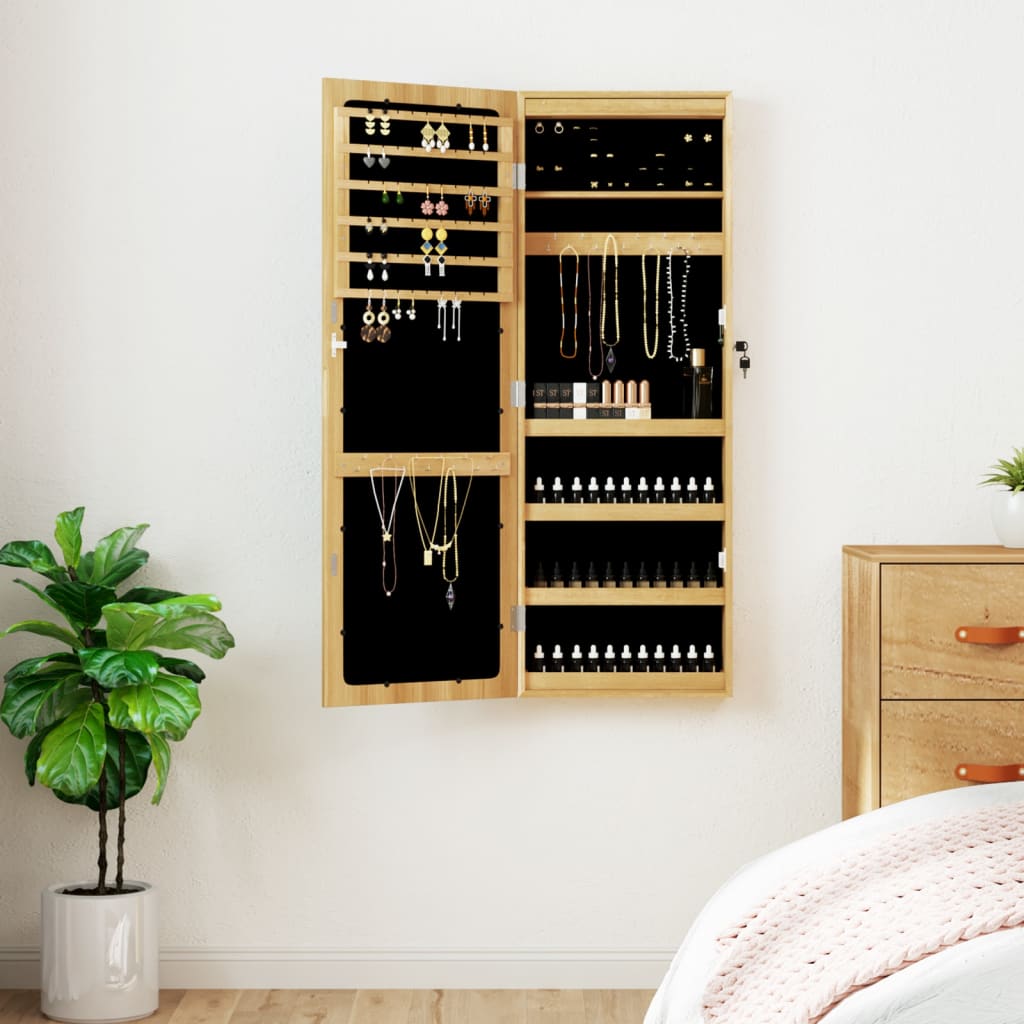 Mirror Jewellery Cabinet with LED Lights Wall Mounted - Millennium Furniture