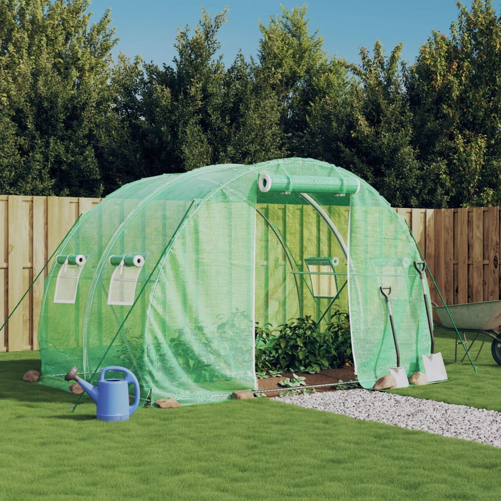 Greenhouse with Steel Frame Green 6 m2 3x2x2 m - Style and Chic
