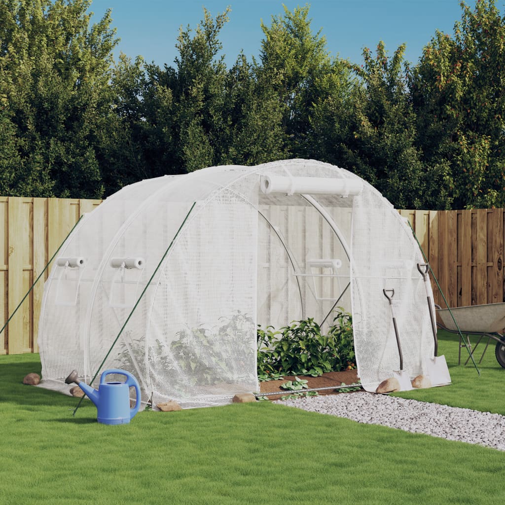 Greenhouse with Steel Frame White 6 m2 3x2x2 m - Decor Base