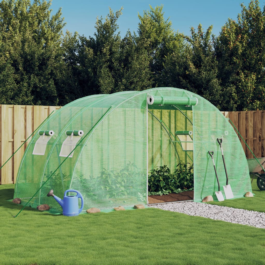 Greenhouse with Steel Frame Green 8 mÂ² 4x2x2 m - All Things Good