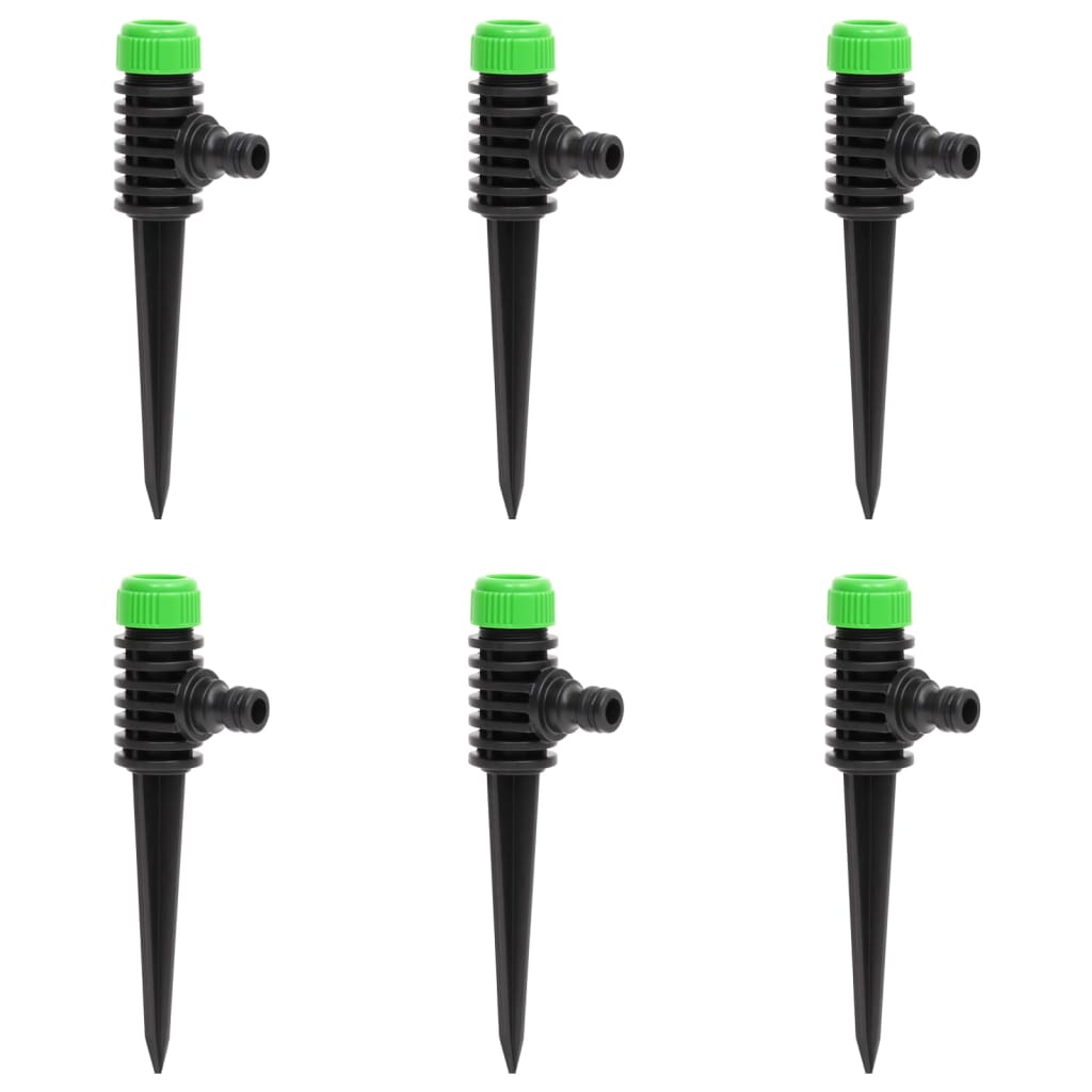 Rotating Sprinklers 6 pcs Green and Black 3x6x19.5 cm ABS & PP - Decor Base