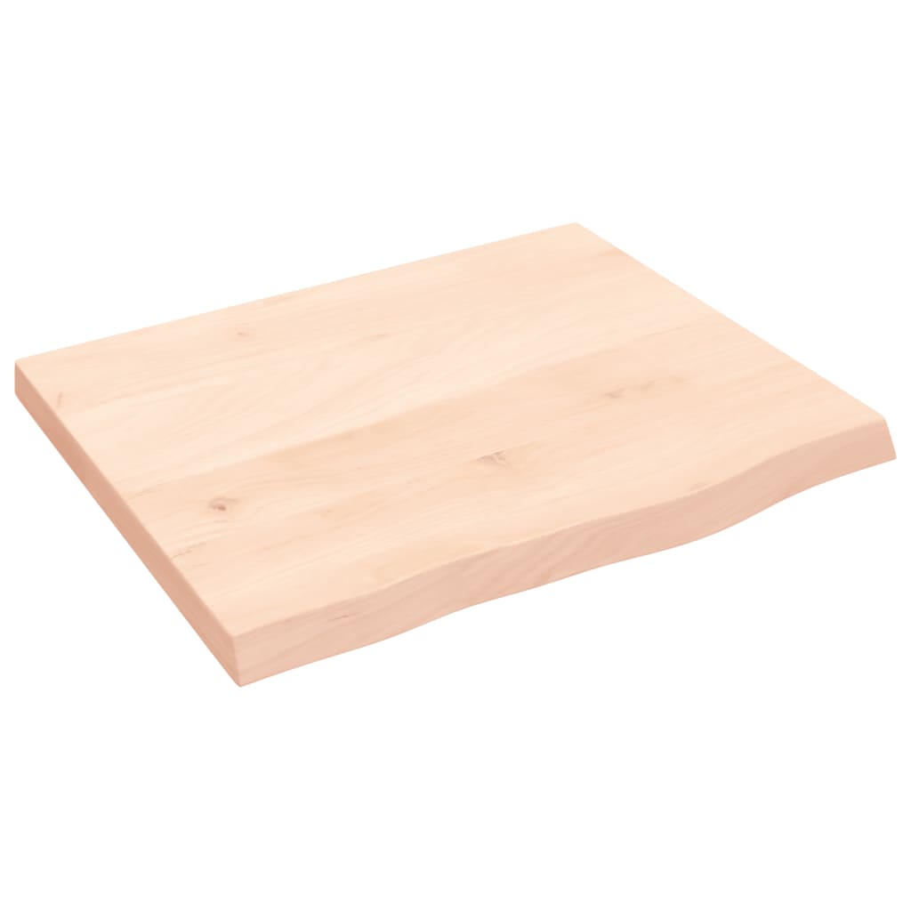 Wall Shelf 60x50x4 cm Untreated Solid Wood Oak - Brittle & Co