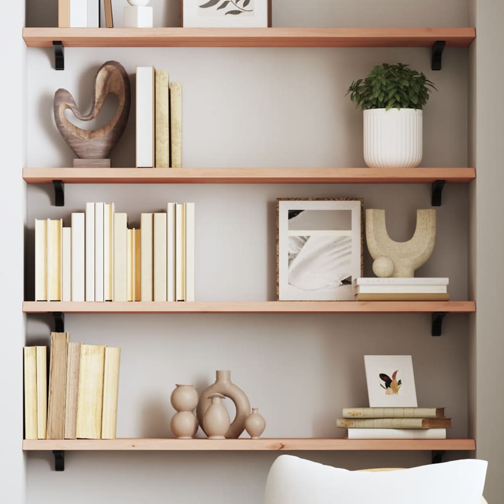 Wall Shelf 80x20x2cm Untreated Solid Wood Oak - Merlin Deals
