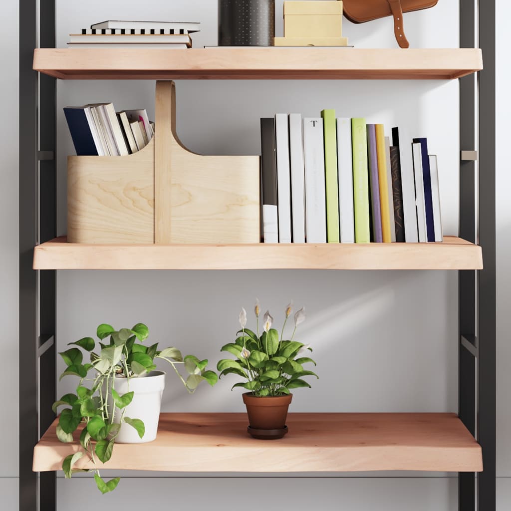 Wall Shelf 80x40x(2-6) cm Untreated Solid Wood Oak - Merkel Designers