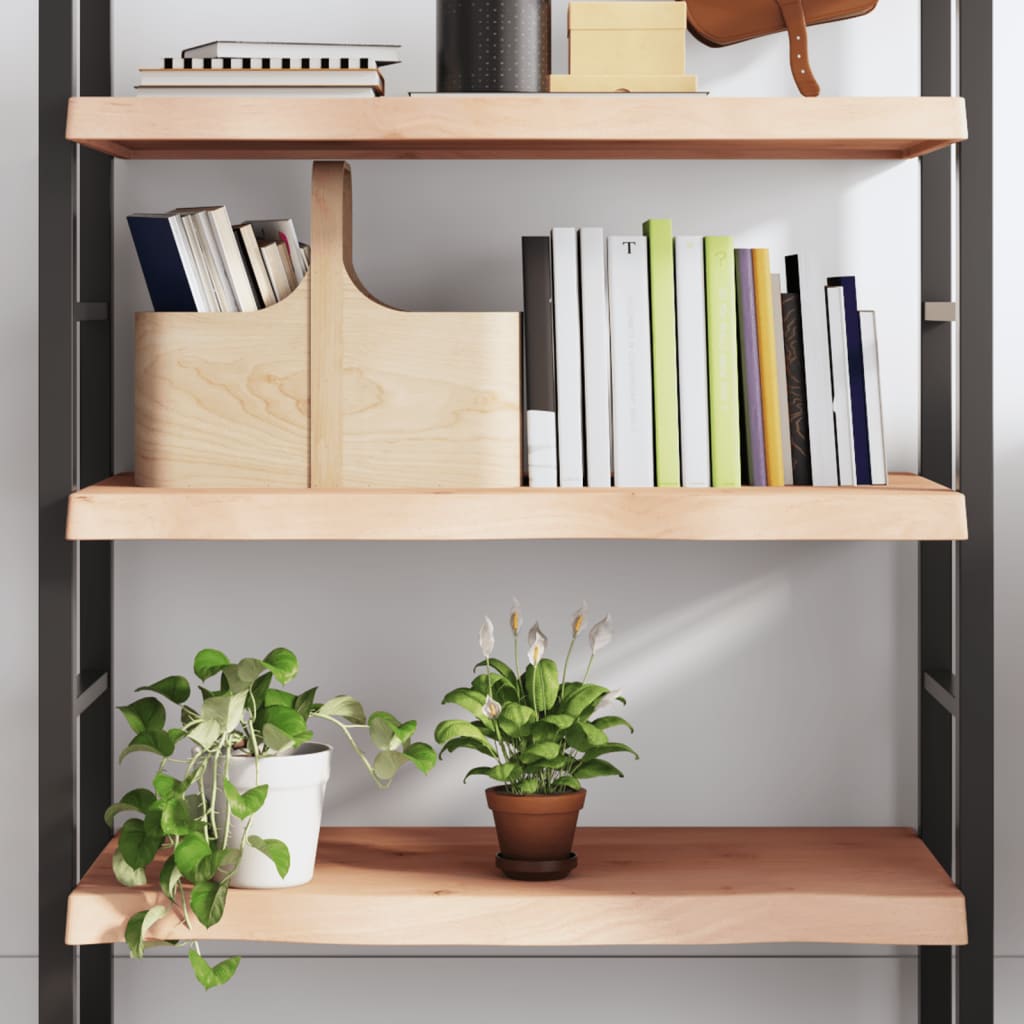 Wall Shelf 80x50x6 cm Untreated Solid Wood Oak - Brittle & Co
