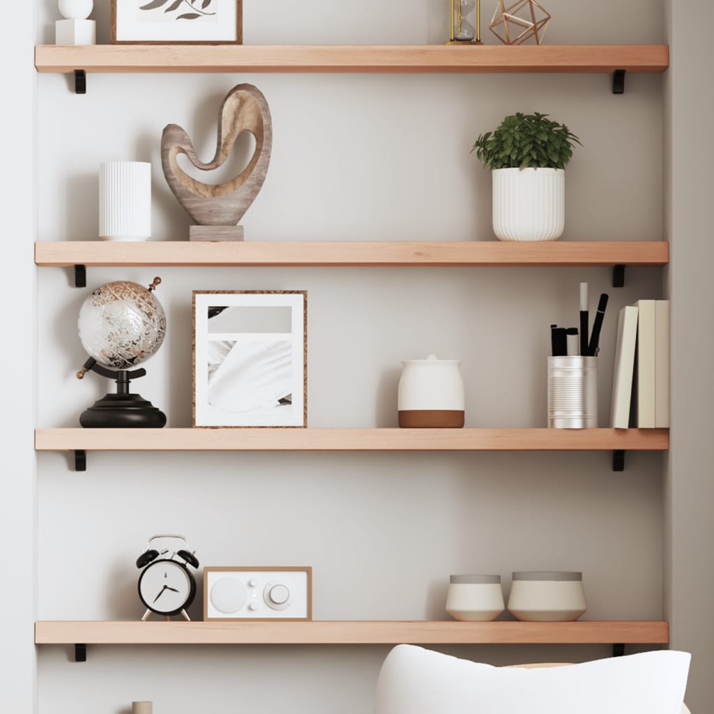 Wall Shelf 100x10x4 cm Untreated Solid Wood Oak - Casper Homes