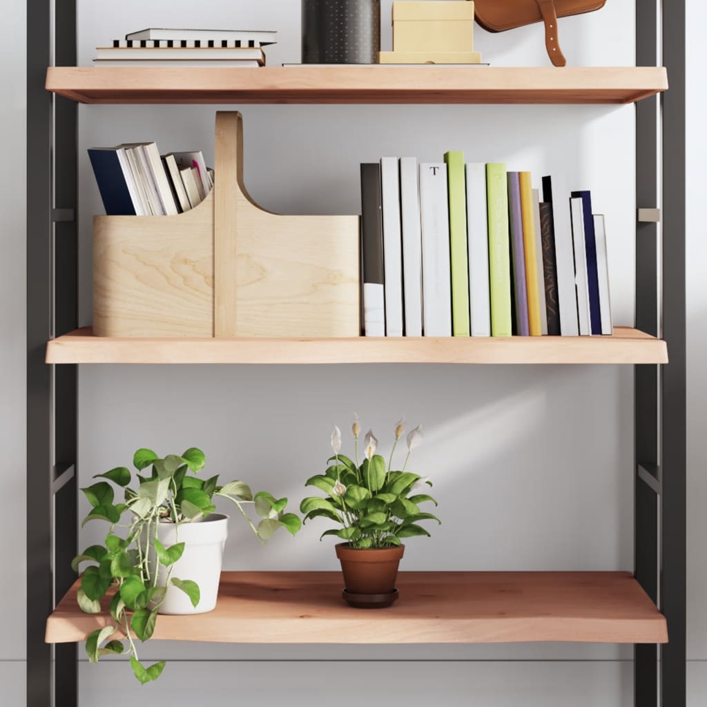 Wall Shelf 100x40x(2-4) cm Untreated Solid Wood Oak - Merkel Designers