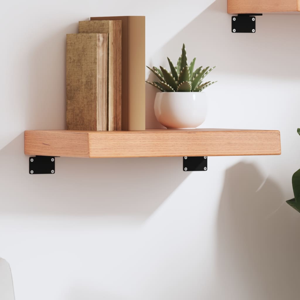 Wall Shelf Light Brown 40x20x6 cm Treated Solid Wood Oak - Direct Imports