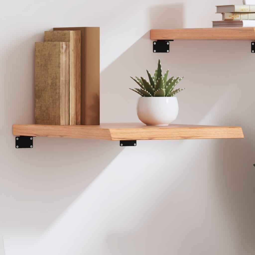 Wall Shelf Light Brown 40x50x(2-4) cm Treated Solid Wood Oak - Millennium Furniture