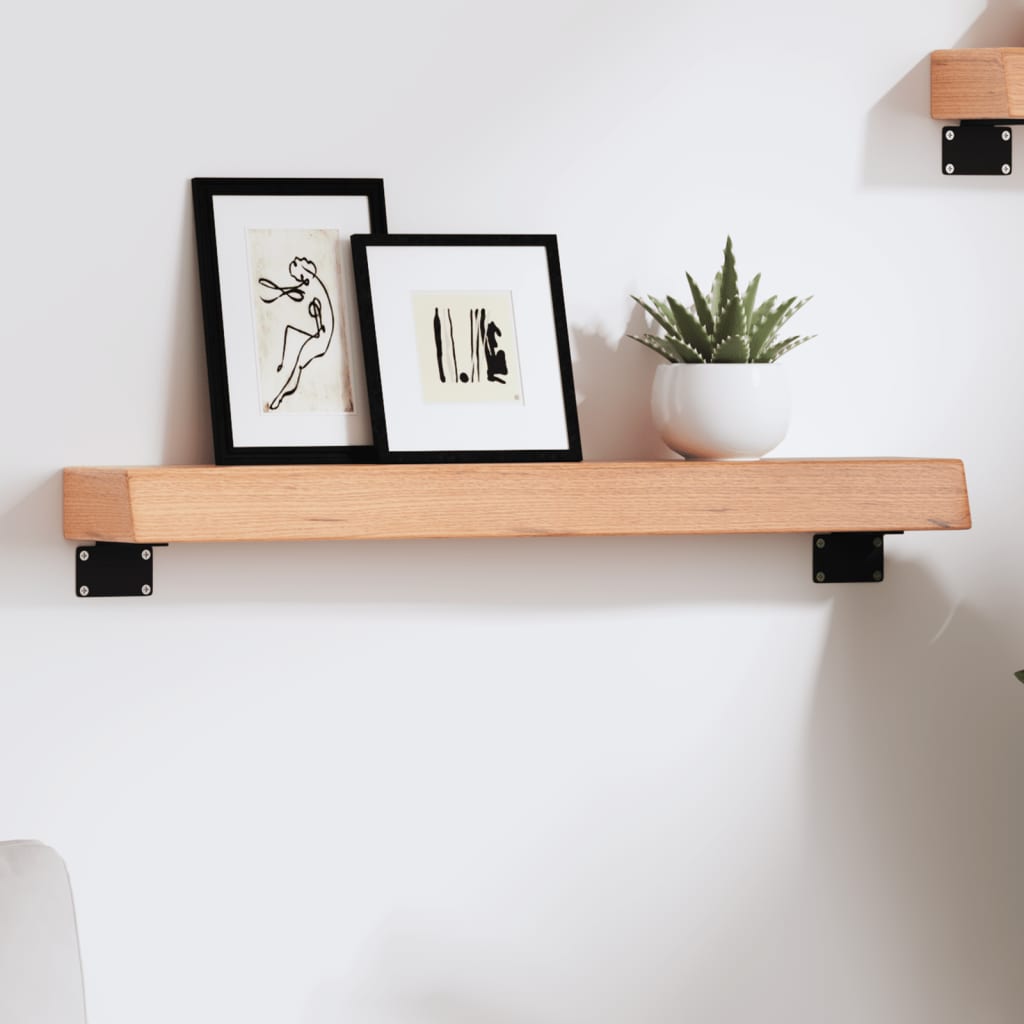 Wall Shelf Light Brown 60x10x6 cm Treated Solid Wood Oak - Tyrell & Tyrell