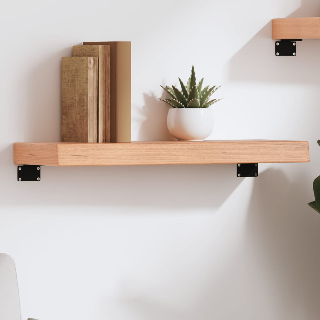 Wall Shelf Light Brown 60x20x6 cm Treated Solid Wood Oak - Merlin Deals