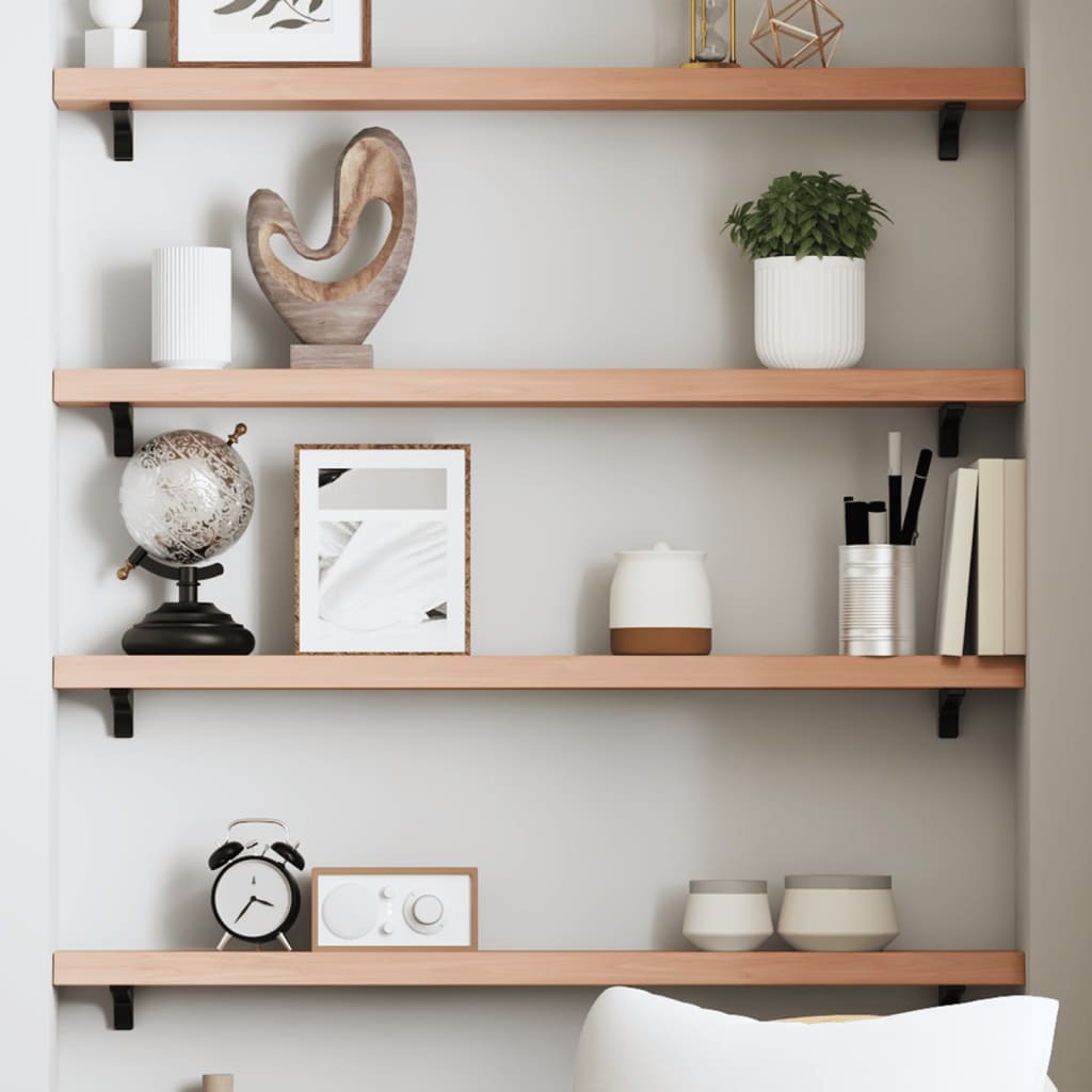 Wall Shelf Light Brown 80x10x4 cm Treated Solid Wood Oak - Sid & Sam