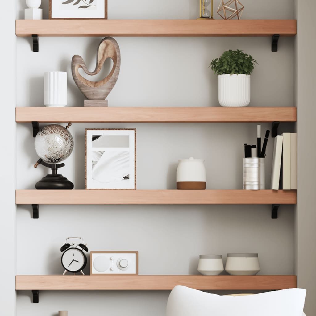 Wall Shelf Light Brown 80x10x6 cm Treated Solid Wood Oak - Casper Homes
