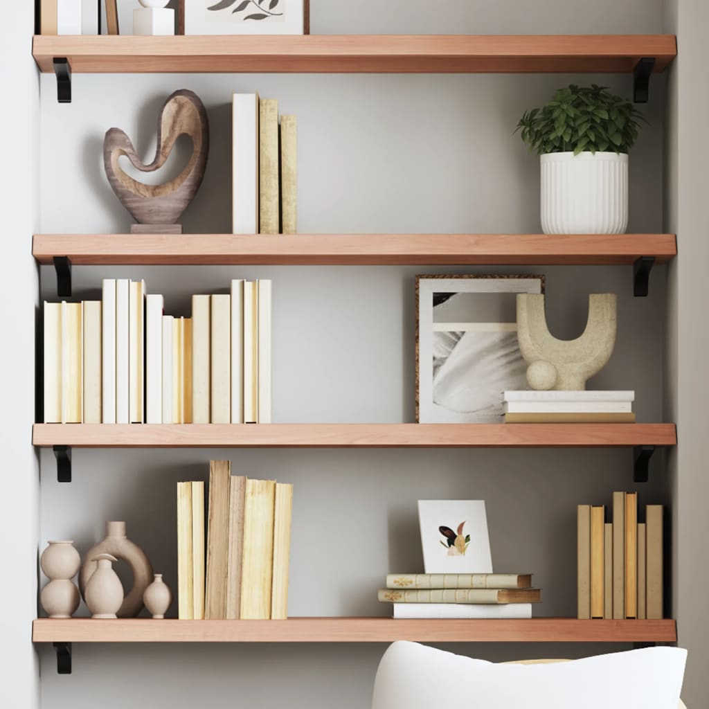 Wall Shelf Light Brown 80x30x4 cm Treated Solid Wood Oak - The Home Maker