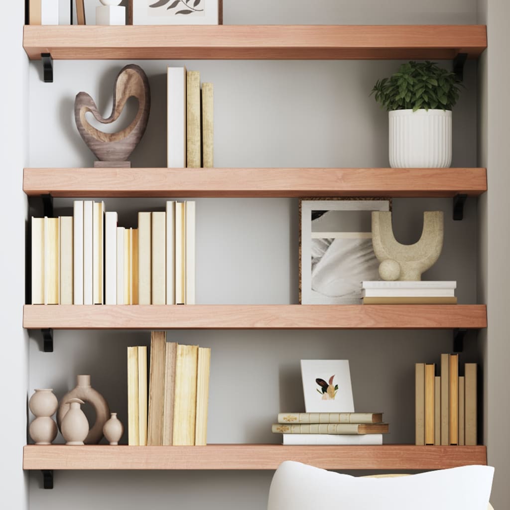Wall Shelf Light Brown 80x30x6 cm Treated Solid Wood Oak - Sid & Sam