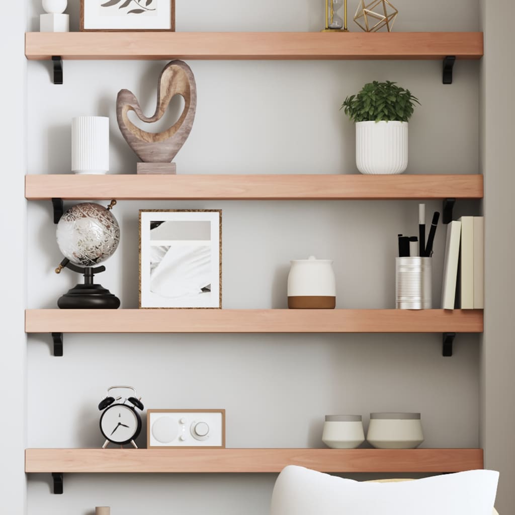 Wall Shelf Light Brown 100x10x6 cm Treated Solid Wood Oak - Unbeatable Bargains
