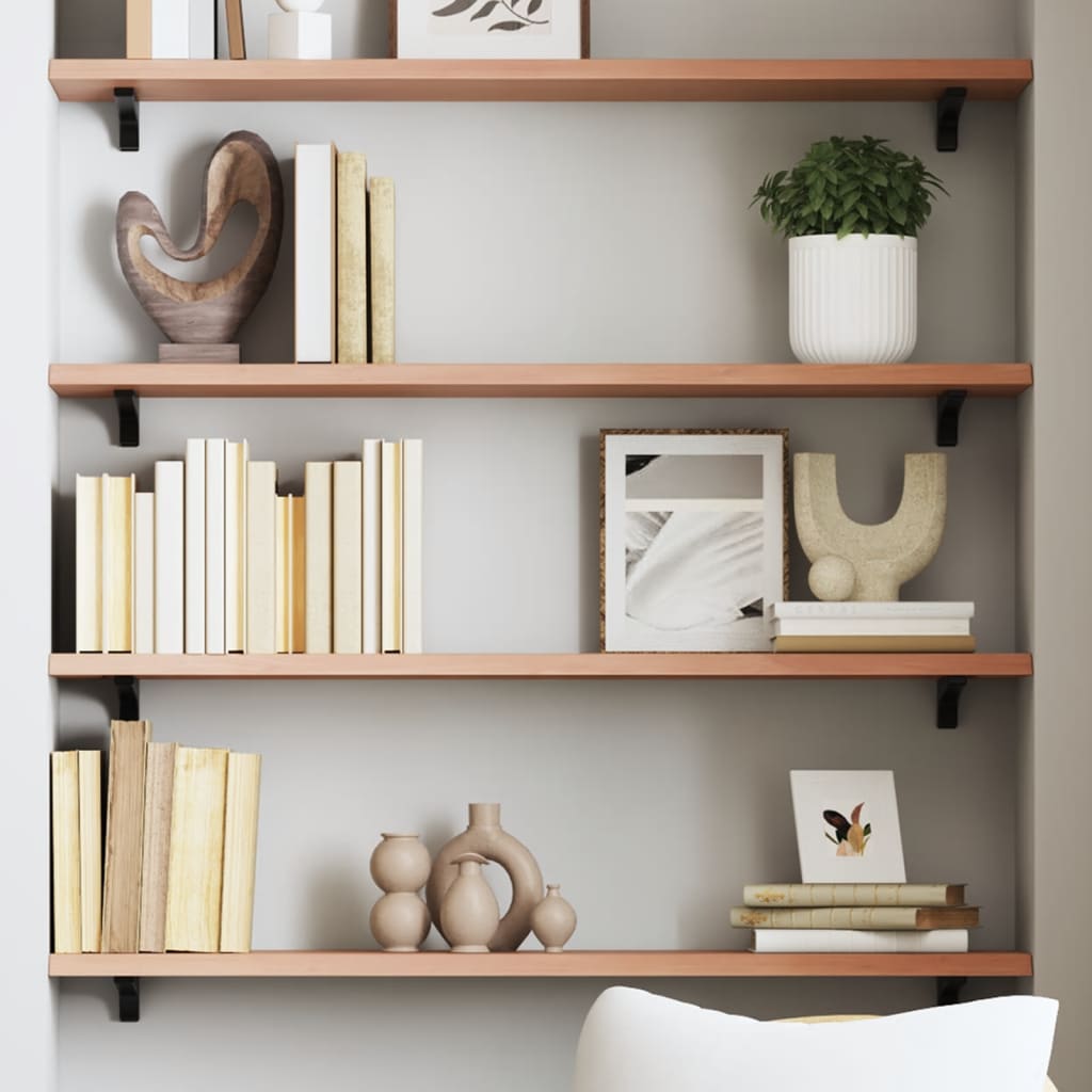 Wall Shelf Light Brown 100x20x2 cm Treated Solid Wood Oak - Tyrell & Tyrell