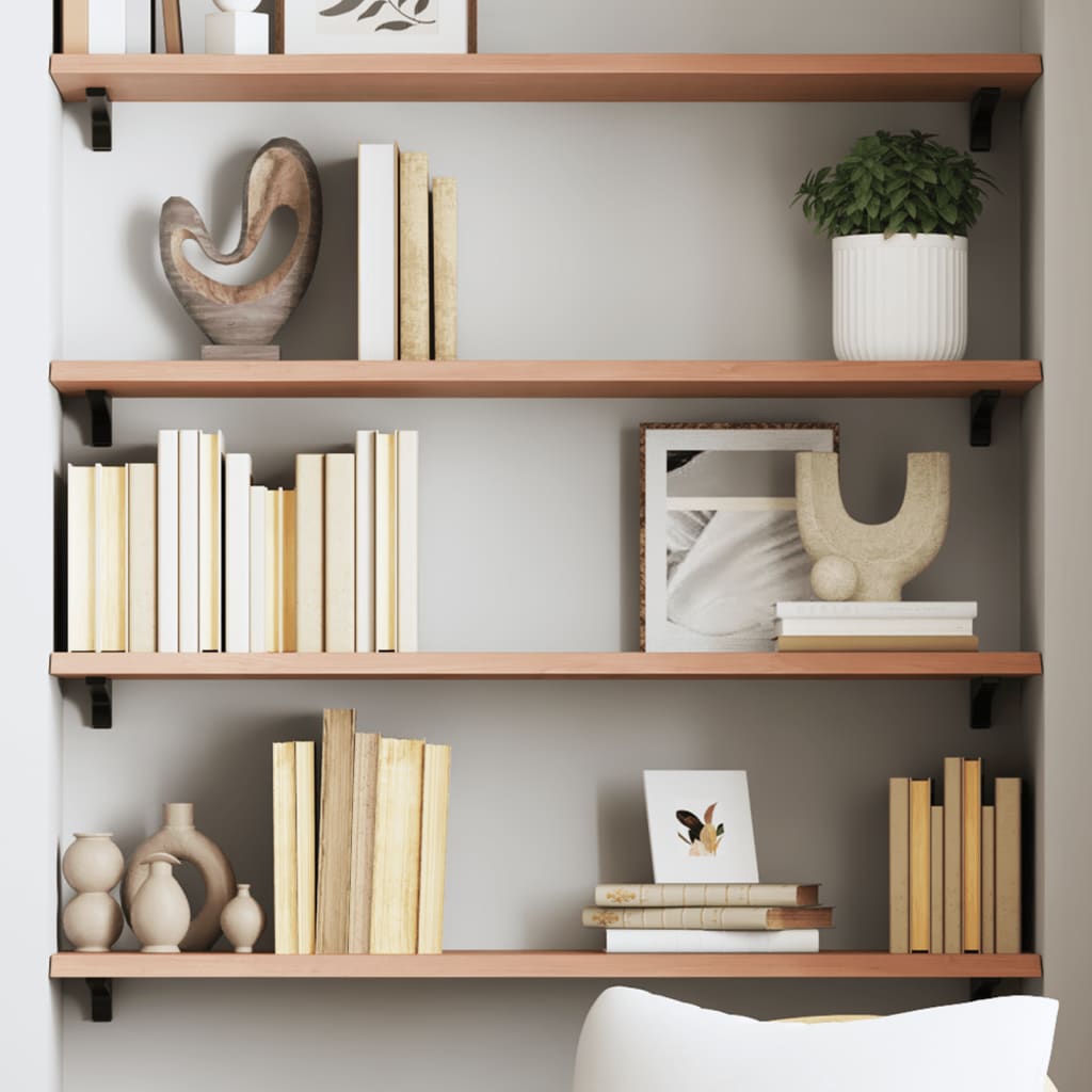 Wall Shelf Light Brown 100x30x2 cm Treated Solid Wood Oak - Tyrell & Tyrell