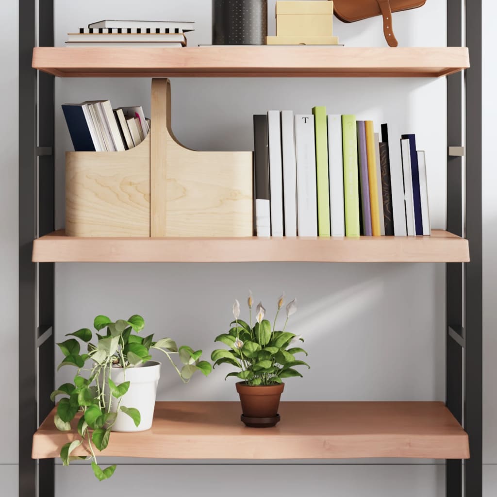 Wall Shelf Light Brown 100x50x(2-6) cm Treated Solid Wood Oak - Merlin Deals