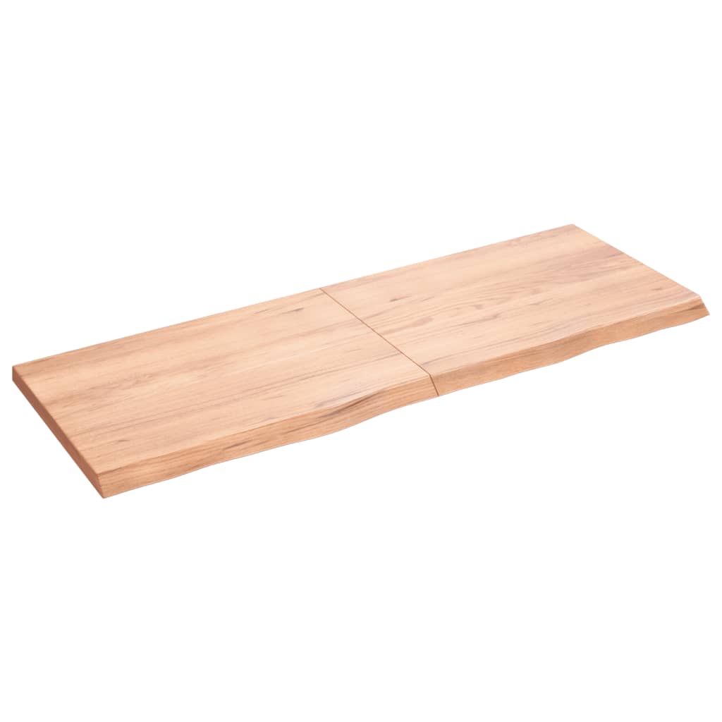 Wall Shelf Light Brown 140x50x(2-4) cm Treated Solid Wood Oak - Merlin Deals