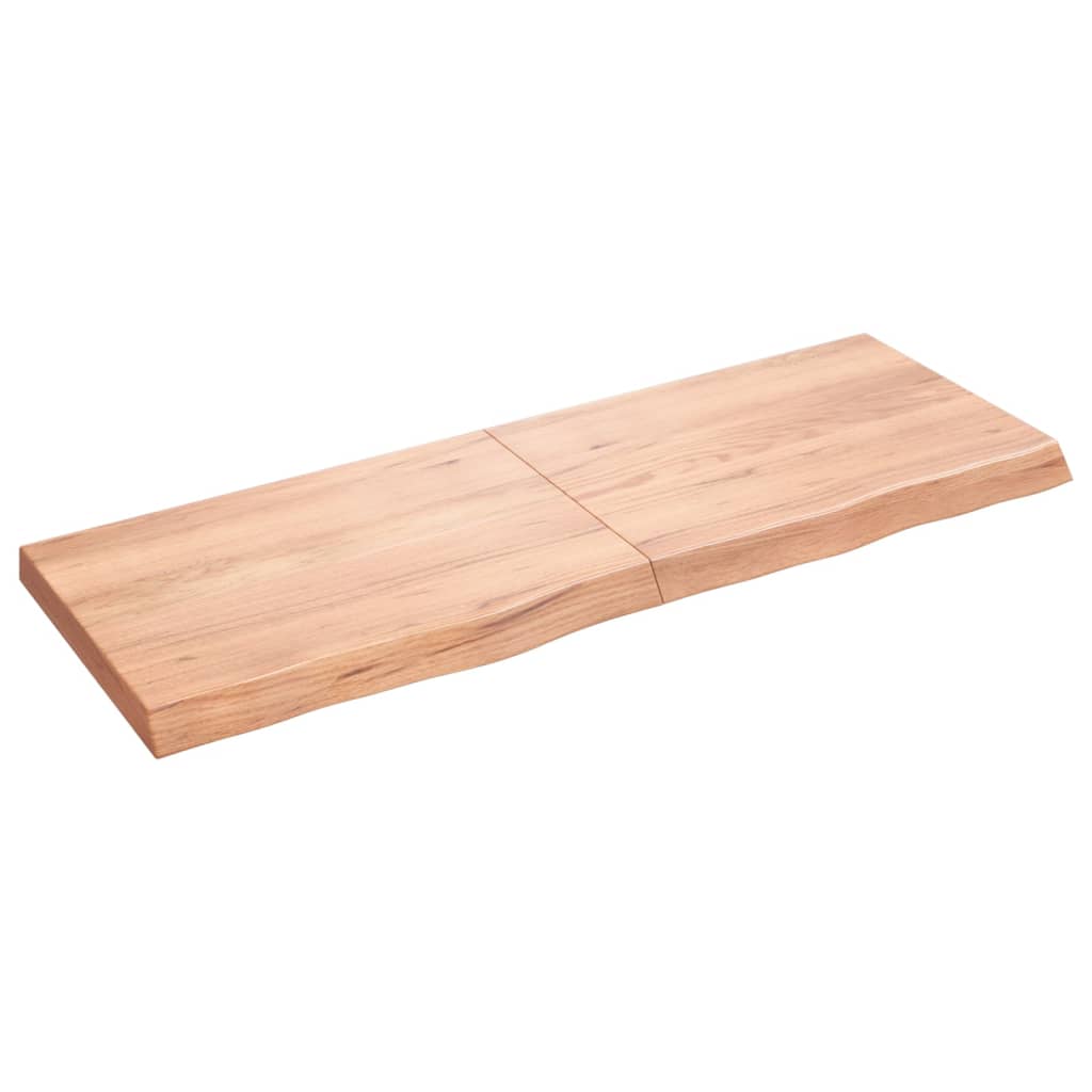 Wall Shelf Light Brown 140x50x(2-6) cm Treated Solid Wood Oak - Tyrell & Tyrell