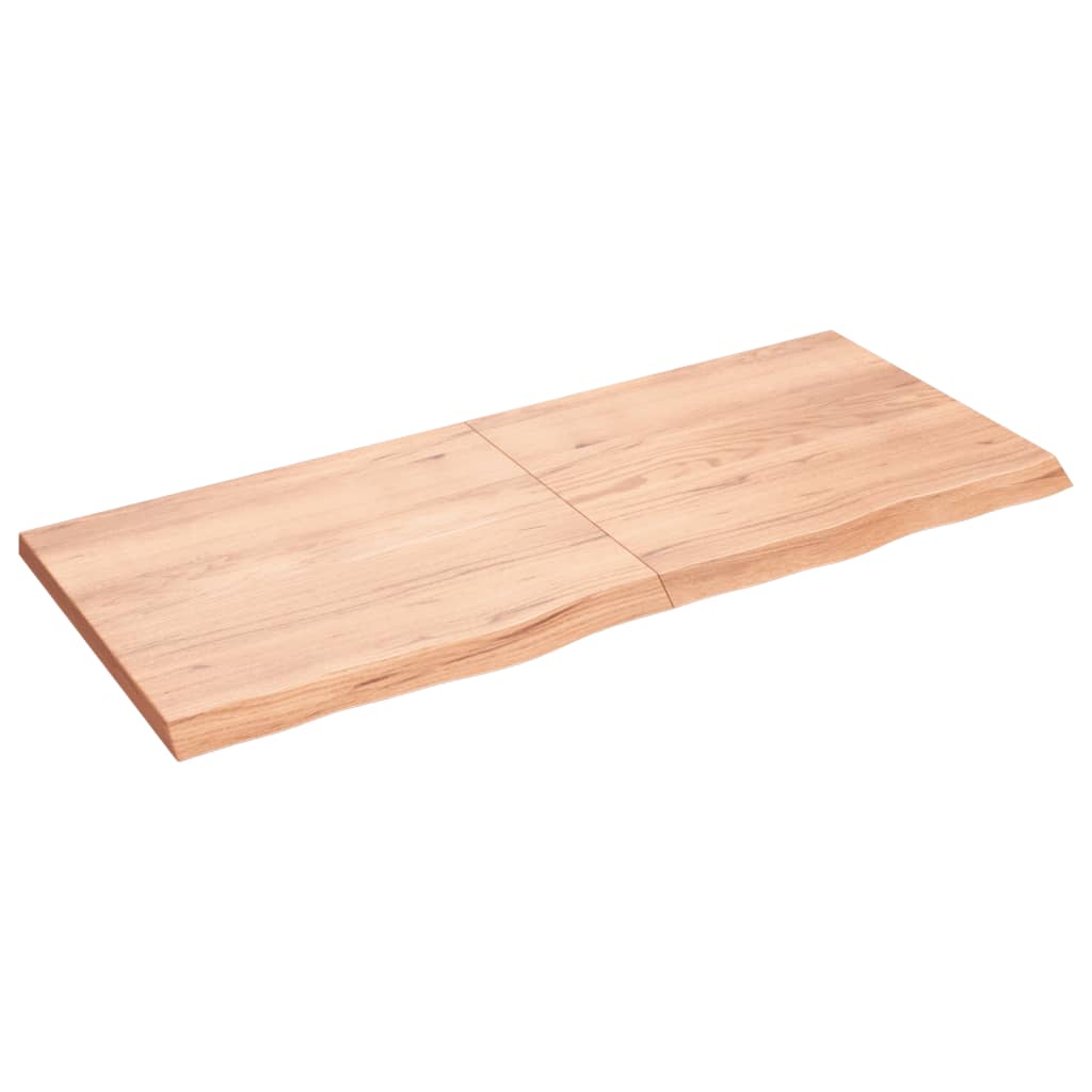 Wall Shelf Light Brown 140x60x(2-4) cm Treated Solid Wood Oak - Sid & Sam