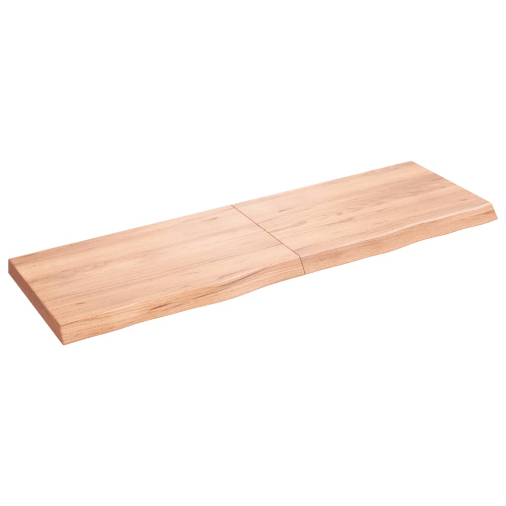 Wall Shelf Light Brown 160x50x(2-6) cm Treated Solid Wood Oak - The Home Maker