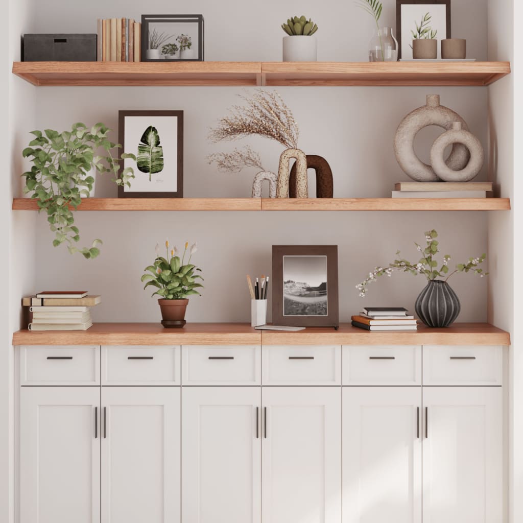Wall Shelf Light Brown 180x50x4 cm Treated Solid Wood Oak - Unbeatable Bargains