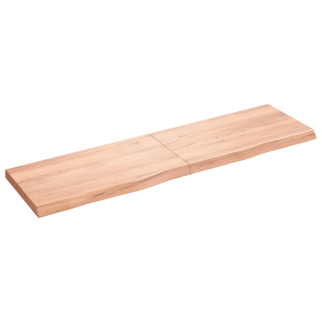 Wall Shelf Light Brown 180x50x6 cm Treated Solid Wood Oak - R and M Furniture