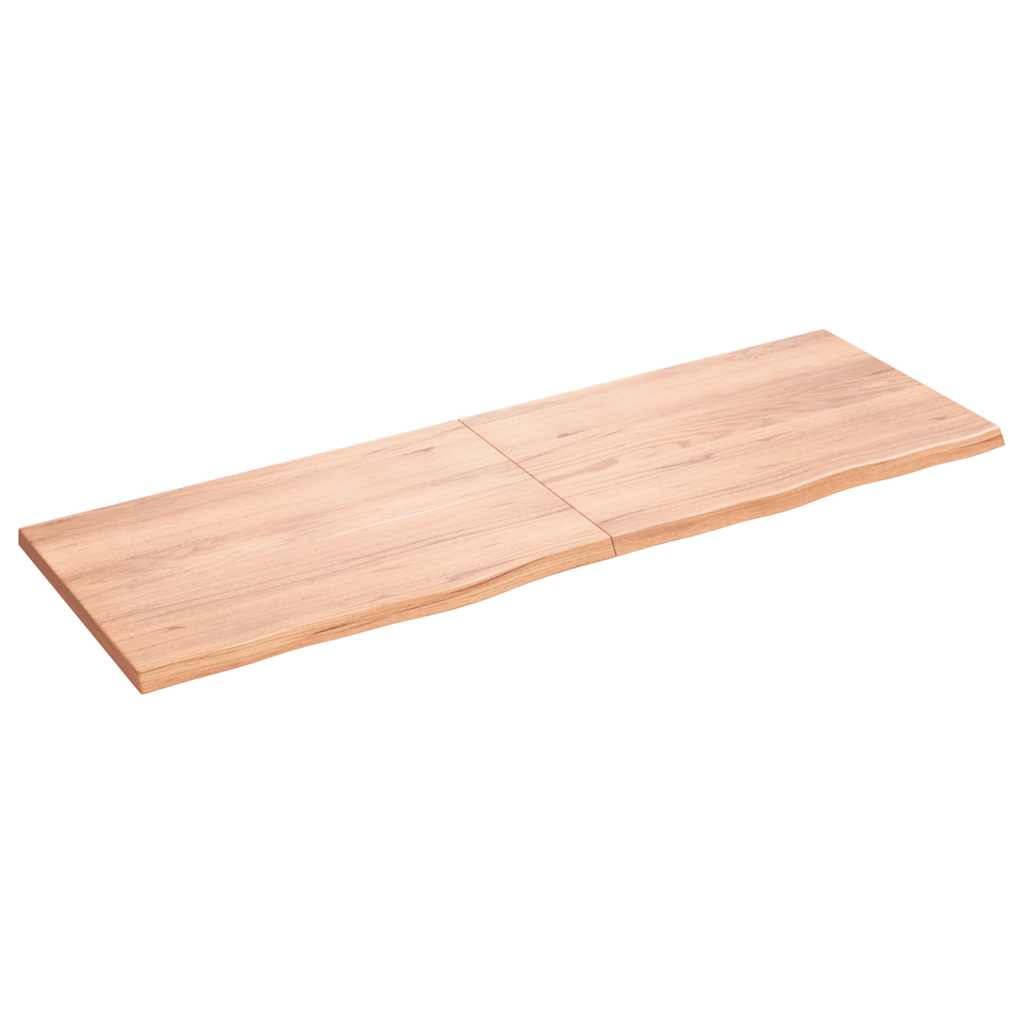 Wall Shelf Light Brown 180x60x(2-4) cm Treated Solid Wood Oak - Unbeatable Bargains