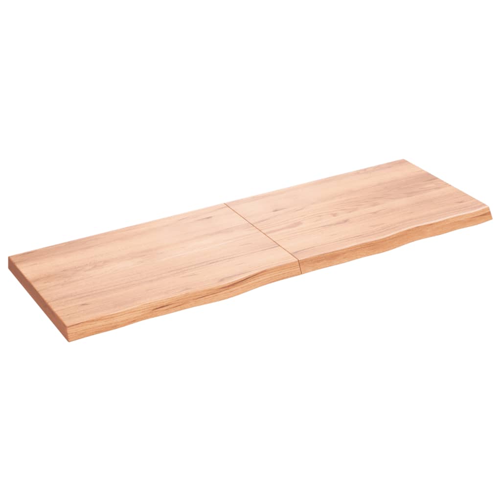 Wall Shelf Light Brown 180x60x(2-6) cm Treated Solid Wood Oak - Style and Chic