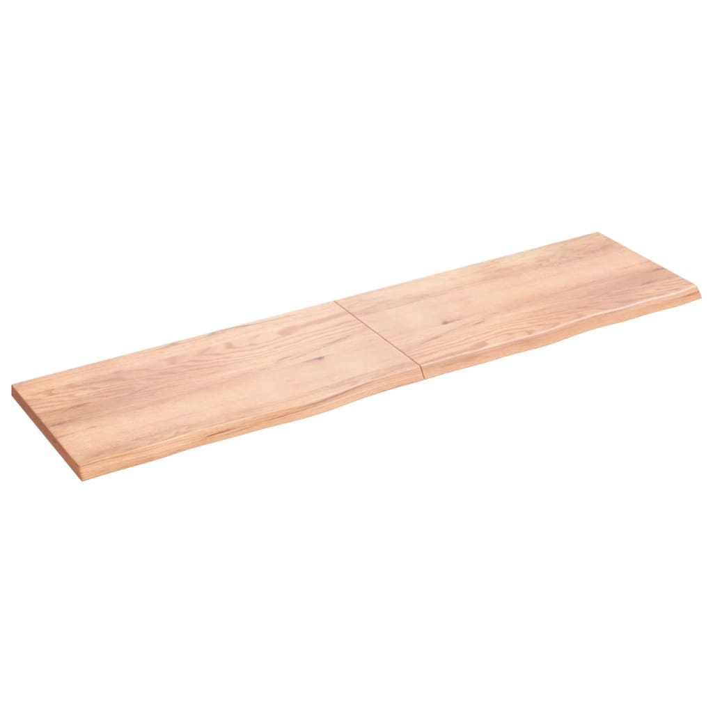 Wall Shelf Light Brown 200x50x4 cm Treated Solid Wood Oak - R and M Furniture