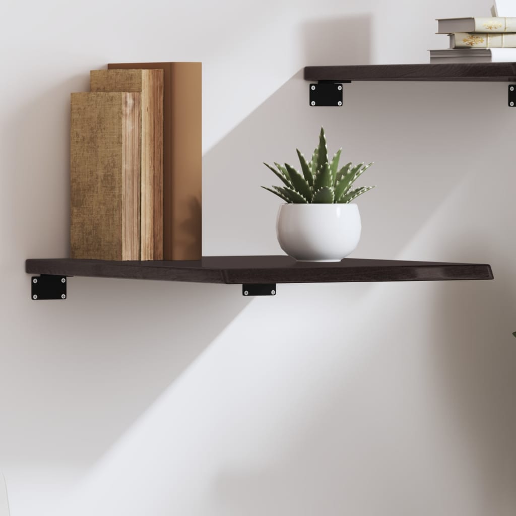 Wall Shelf Dark Brown 40x60x2 cm Treated Solid Wood Oak - All Things Good