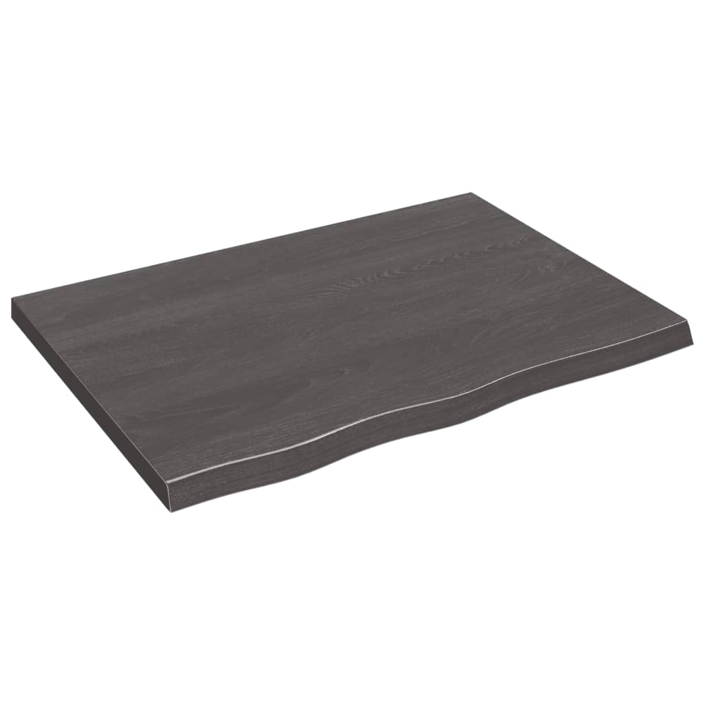 Wall Shelf Dark Brown 80x60x(2-4) cm Treated Solid Wood Oak - Merkel Designers