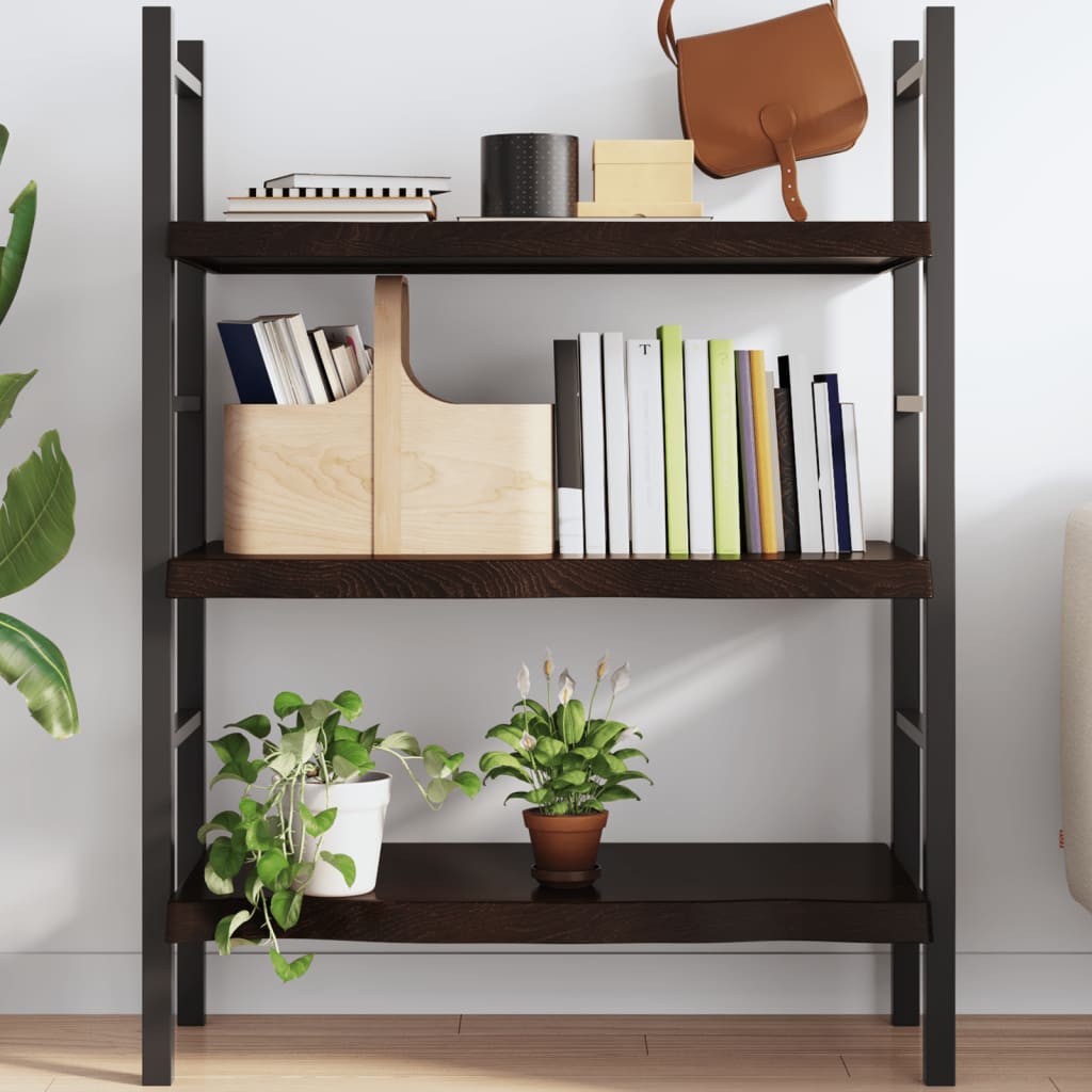 Wall Shelf Dark Grey 100x60x6 cm Treated Solid Wood Oak - Unbeatable Bargains
