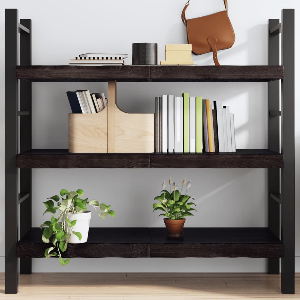 Wall Shelf Dark Brown 120x60x(2-6) cm Treated Solid Wood Oak - Style and Chic
