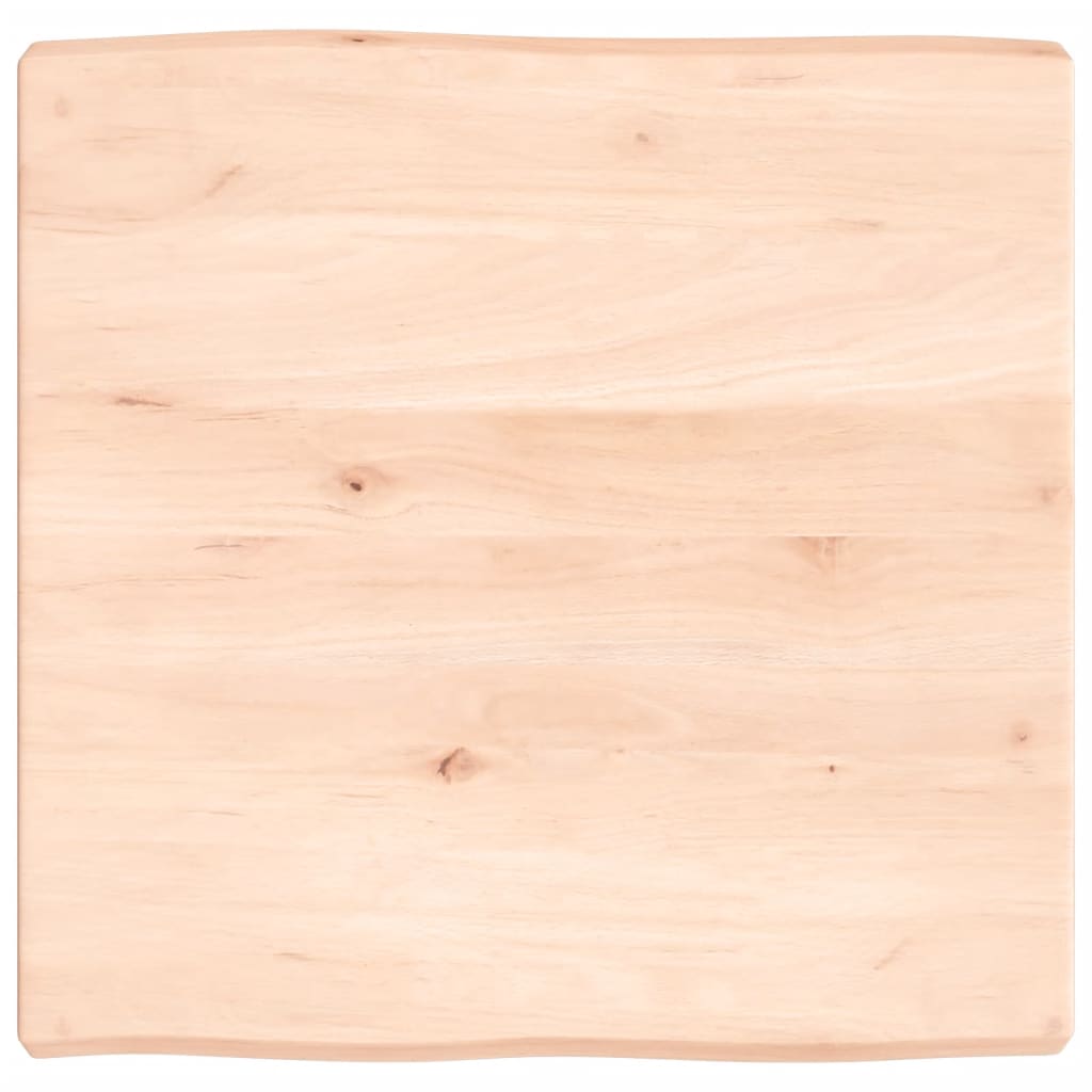 Table Top 60x60x6 cm Untreated Solid Wood Oak Live Edge - Sid & Sam
