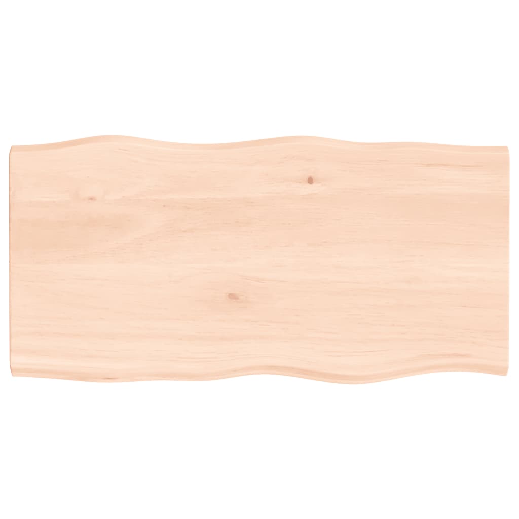 Table Top 80x40x2 cm Untreated Solid Wood Oak Live Edge - Direct Imports