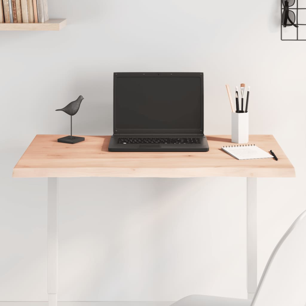 Table Top 80x60x2 cm Untreated Solid Wood Oak Live Edge - Style and Chic