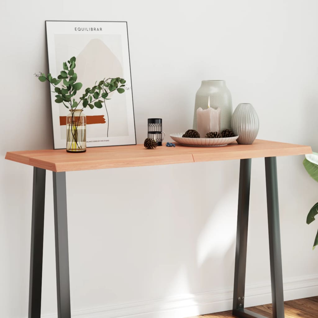 Table Top Light Brown 120x50x(2-4)cm Treated Solid Wood Live Edge - Merlin Deals