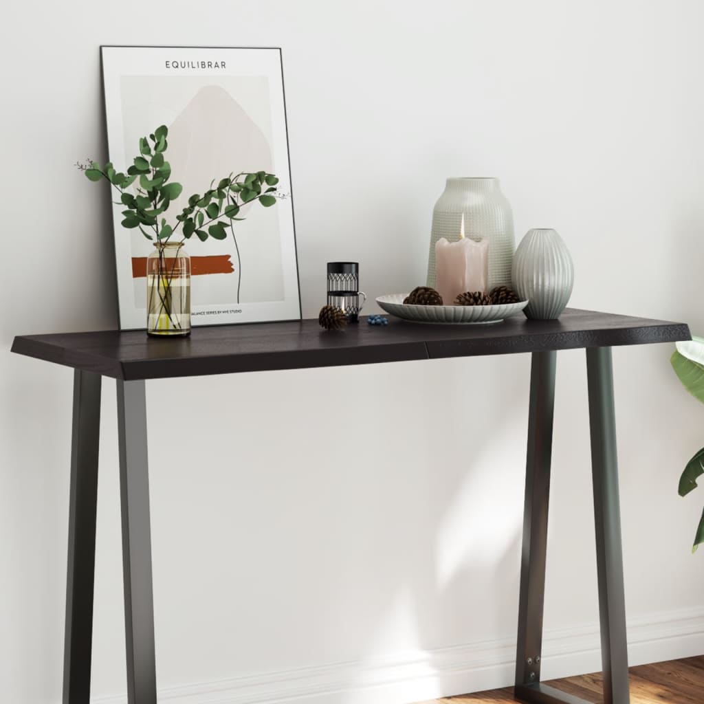Table Top Dark Brown 120x50x(2-4) cm Treated Solid Wood Live Edge - The Home Maker