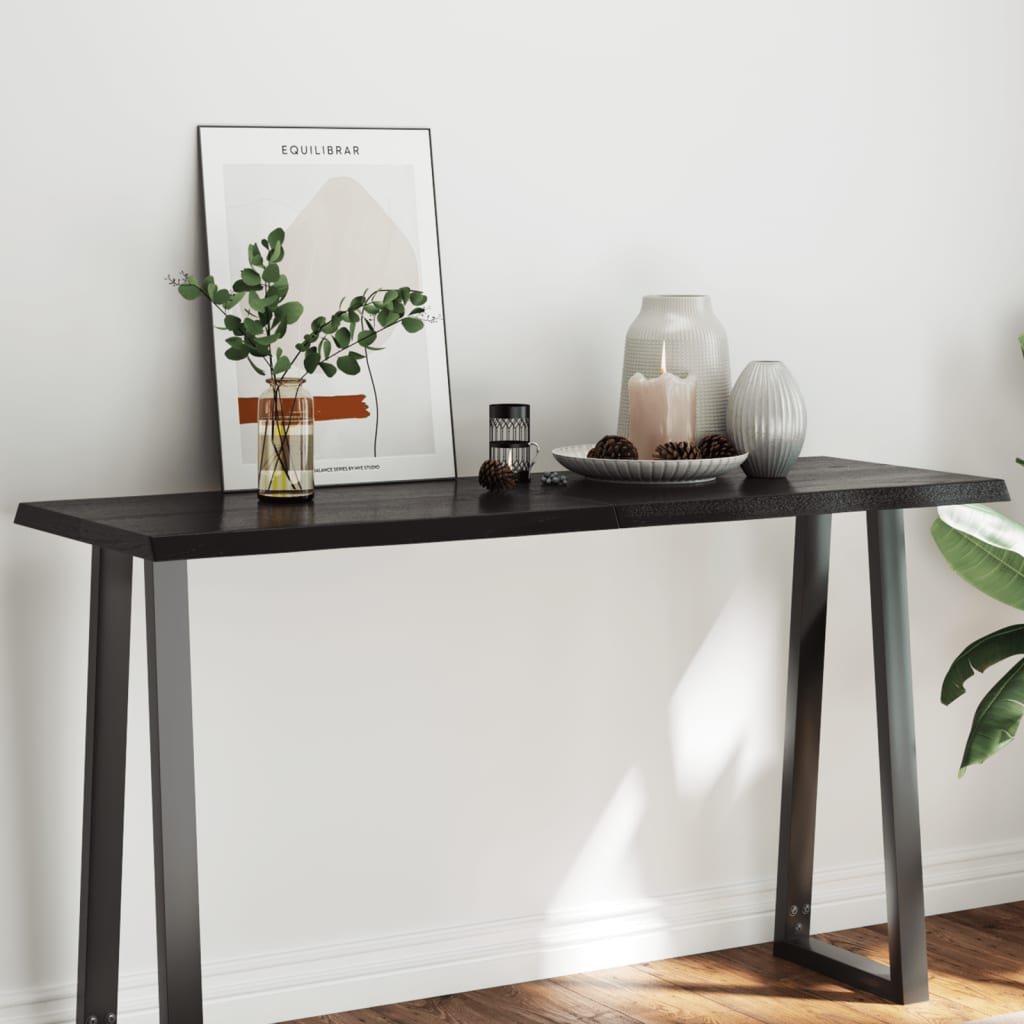 Table Top Dark Brown 140x50x(2-4) cm Treated Solid Wood Live Edge - The Home Maker