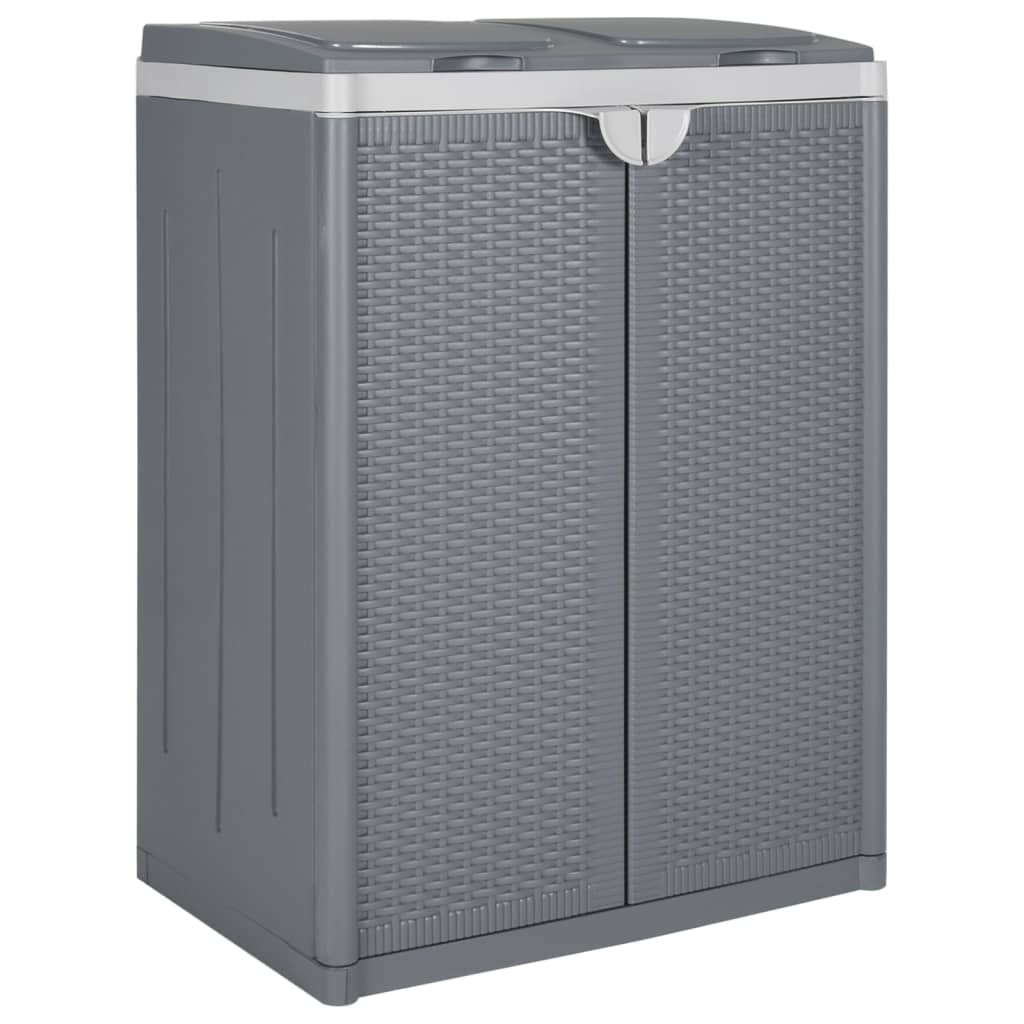 Trash Bin with 2 Doors Grey 65x45x88 cm PP - Brittle & Co