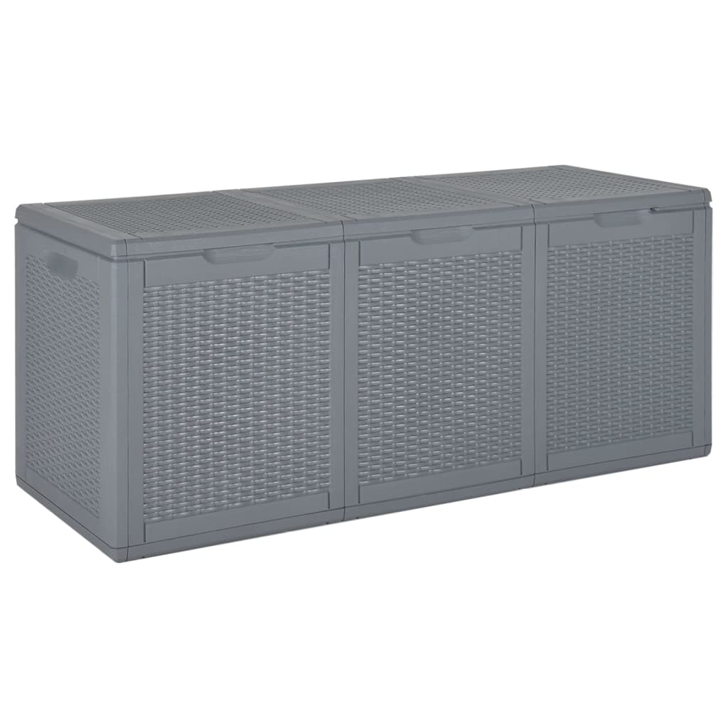 Garden Storage Box Grey PP Rattan 270 L - Design Hut