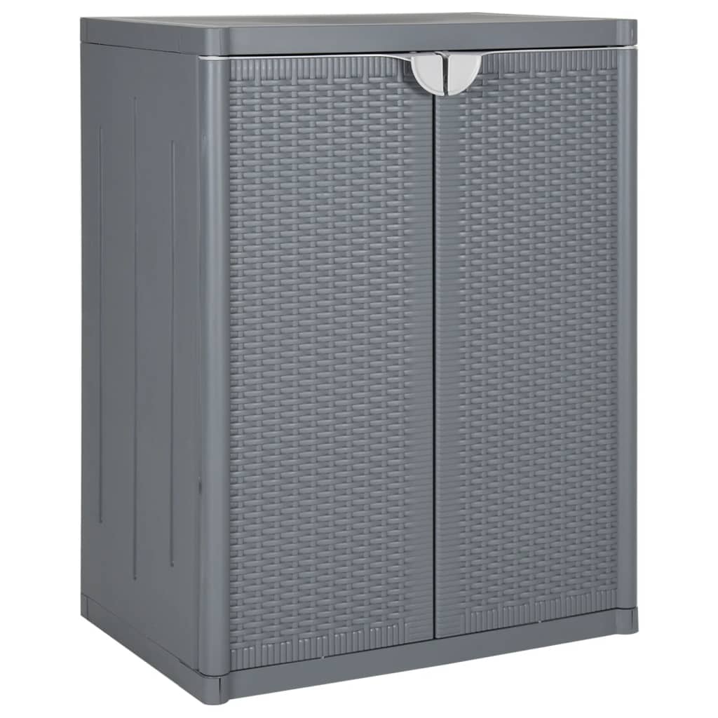 Garden Storage Cabinet Grey 65x45x88 cm PP Rattan - All Things Good