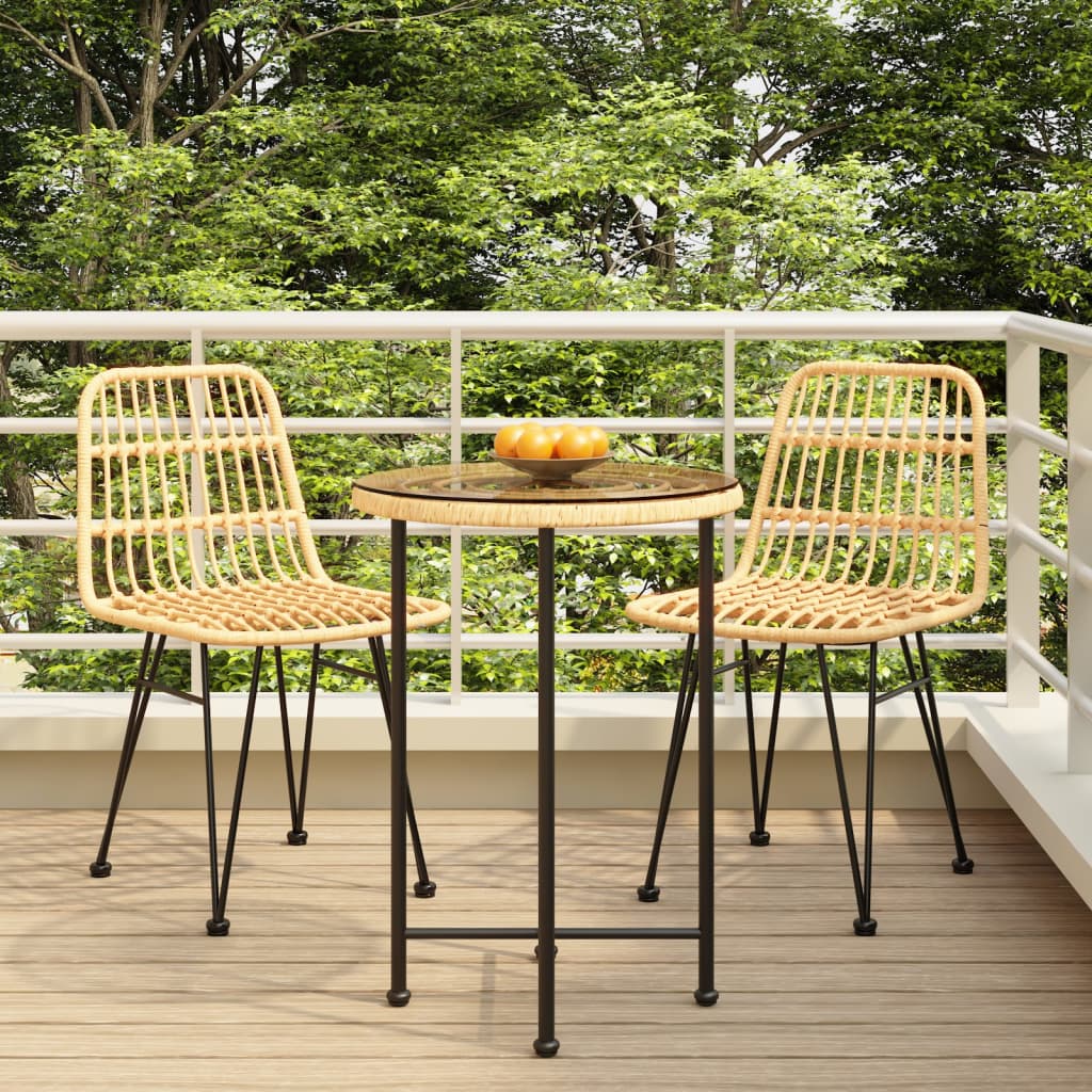 3 Piece Garden Dining Set Poly Rattan - The Home Maker