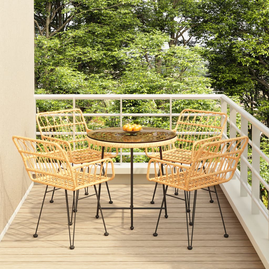5 Piece Garden Dining Set Poly Rattan - Sid & Sam
