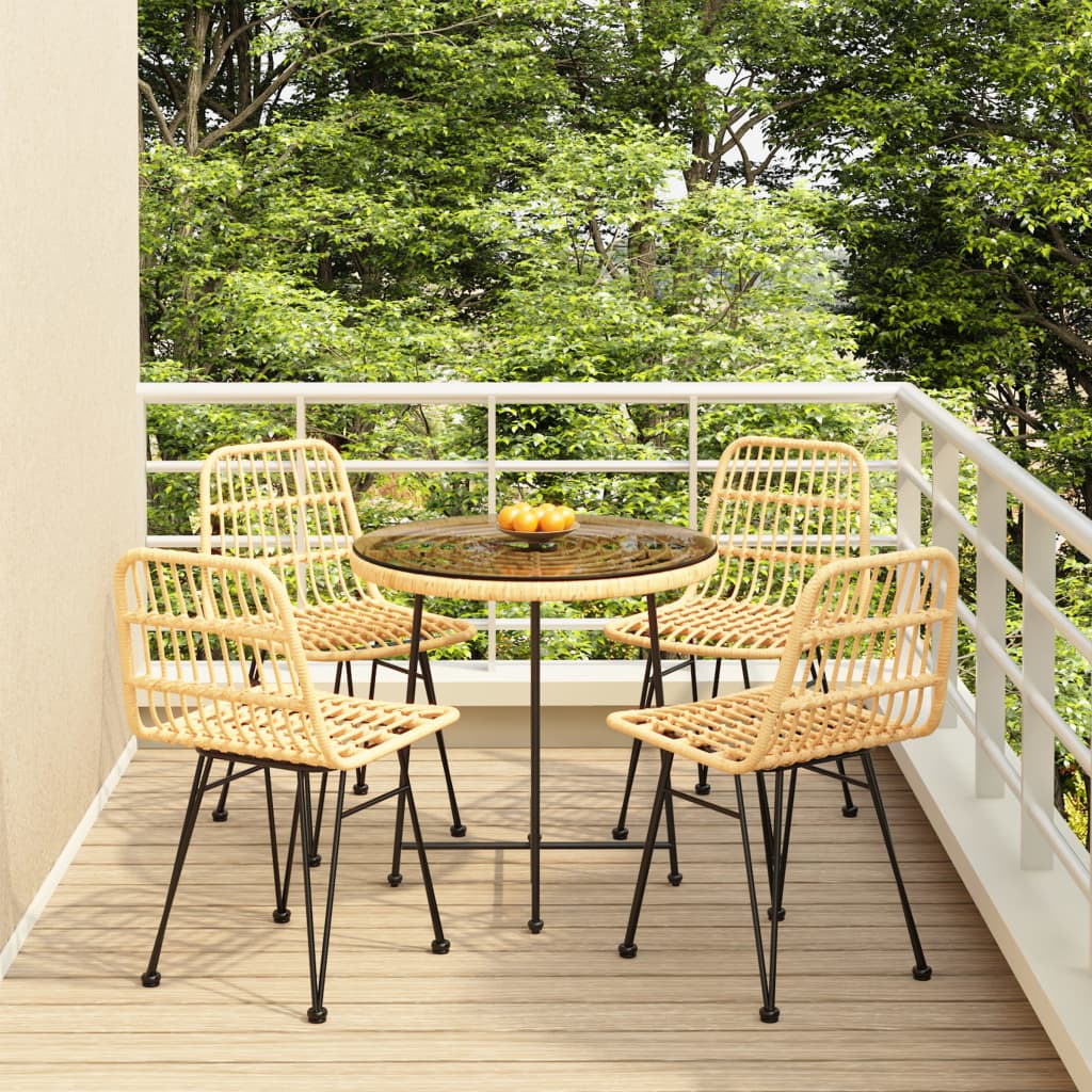 5 Piece Garden Dining Set Poly Rattan - Merlin Deals