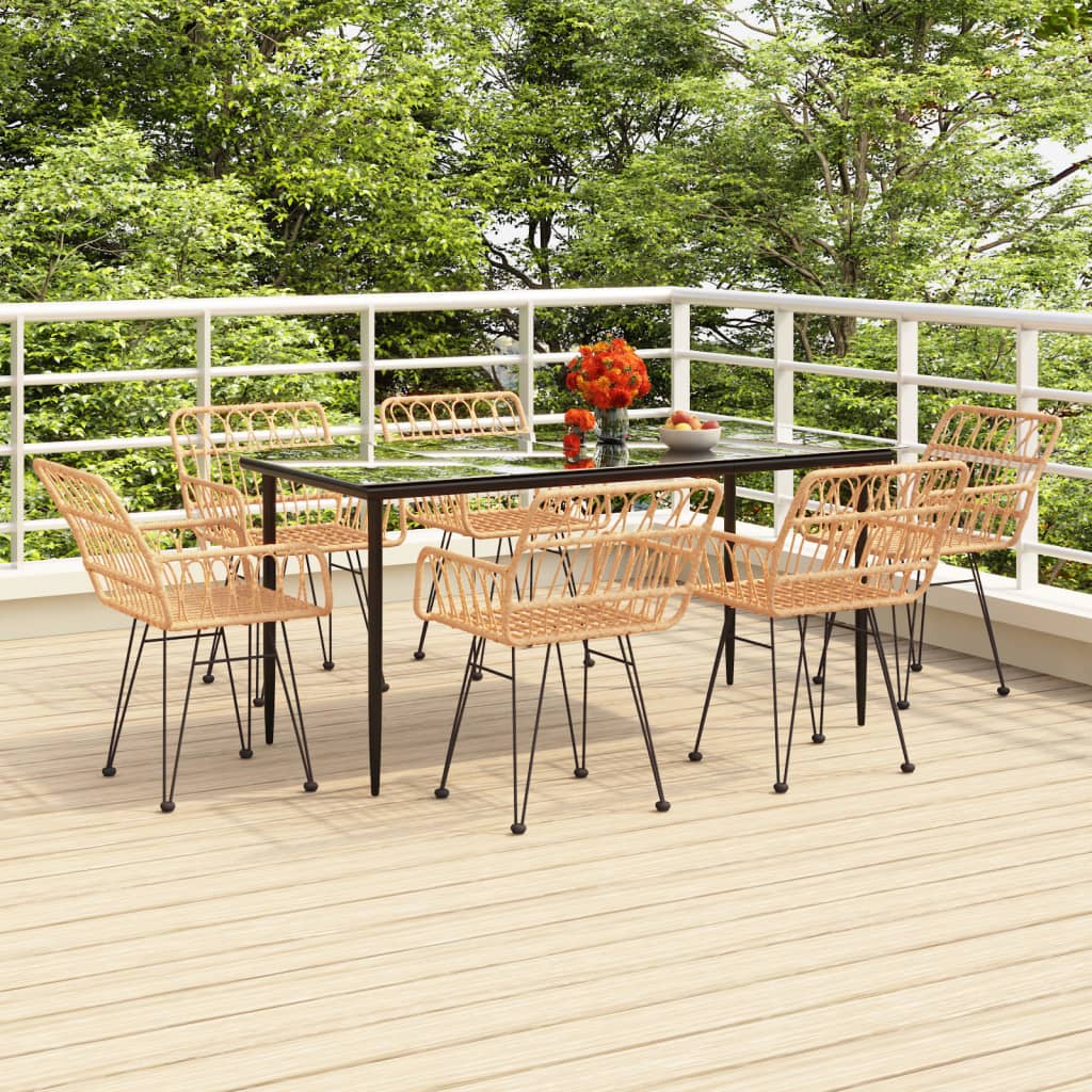 7 Piece Garden Dining Set Poly Rattan - The Home Maker