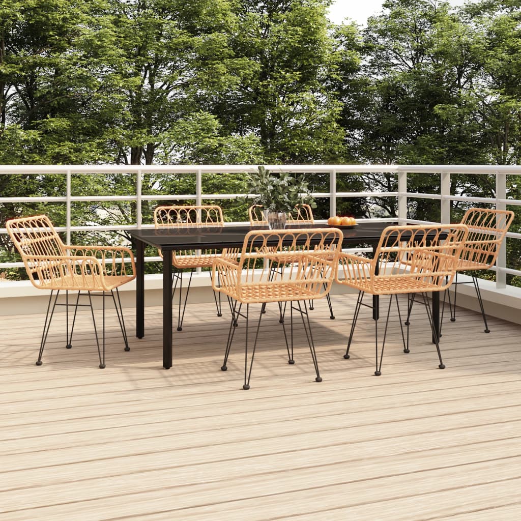 7 Piece Garden Dining Set Poly Rattan - Tyrell & Tyrell
